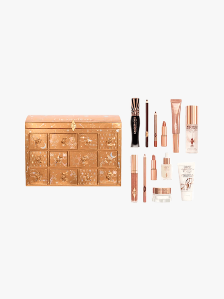 Charlottes Beauty Treasure Chest of Love in branded chest with multiple branded components on a light gray background